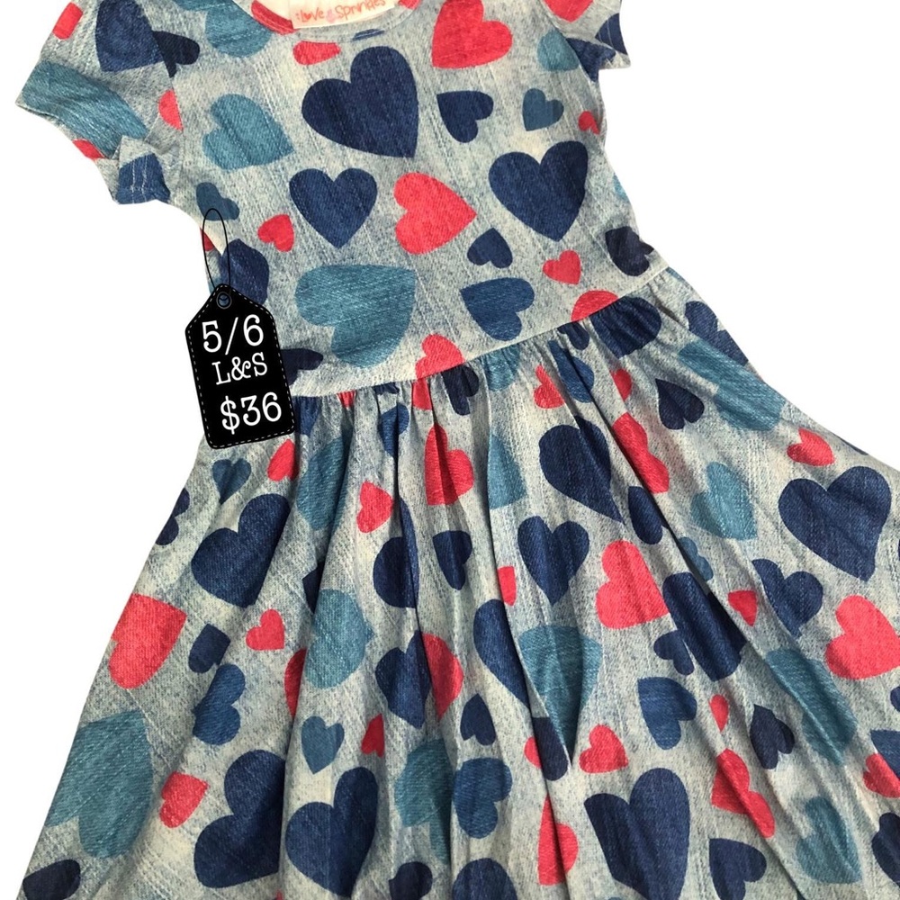 Heart Print Kids Dress